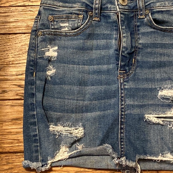american eagle 00 super stretch jean skirt - Picture 2 of 10